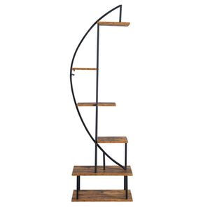 Artisasset Half Moon Ironwood Plant Stand 6th Floor for Garden Balcony Patio Lawn Home Decoration Iron Flower Pot Stand - Product Image 1