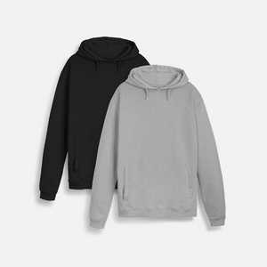 เสื้อสตรีทแวร์แฟชั่นผู้ชายคุณภาพพรีเมียม OEM ผลิตตามสั่ง ขายส่ง ผ้าฝ้ายฟลีซ 100% สำหรับฤดูหนาว ทรงโอเวอร์ไซส์ ไม่มีแบรนด์  โลโก้ด้านหน้า - Product Image 6
