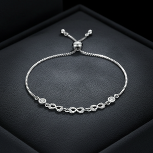 Pulsera de Cadena y Eslabones de Plata de Ley 925 con Diamantes de Lujo para Mujer, Joyería Fina de Alto Brillo, Regalo Elegante para Uso Diario - Product Image 3