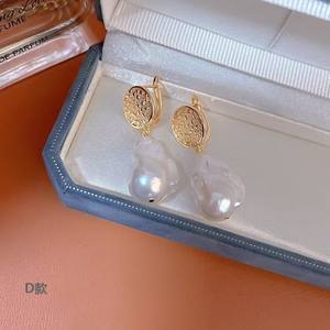 ต่างหูไข่มุกน้ำจืดสไตล์บาร็อคแฟชั่นฤดูร้อน - Product Image 4