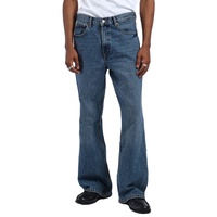 Jean décontracté pour homme en denim délavé coupe droite taille mi-haute ample en coton respirant style hip-hop – Vente directe usine