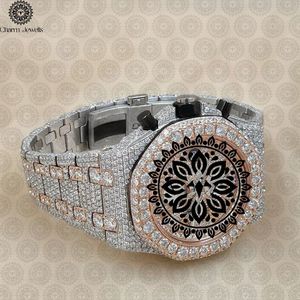 Charm_Jewells Luxury Stainless Steel Irregular Analog <b>Watch</b> Sapphire Crystal Diamond Bezel Men Fashion <b>Mechanical</b> Movement - Product Image 1