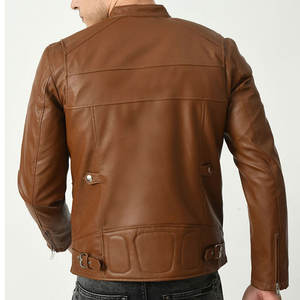 Veste en cuir véritable pour homme Classic Café Racer - Product Image 3