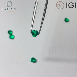 พลอยมรกตสีเขียวทรงเหลี่ยม แบรนด์ AG ผลิตในห้องปฏิบัติการ สำหรับทำเครื่องประดับ ได้รับการรับรองจาก IGI ขนาด 5-15 มม. ผลิตจากวัสดุสังเคราะห์ - Product Image 2