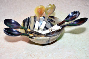 ถ้วยเขาโค้งสำหรับตกแต่งโต๊ะรับประทานอาหารทำจากงานฝีมือของซาเนียะสำหรับโต๊ะรับประทานอาหารขัดสไตล์สัตว์ขายส่ง - Product Image 4