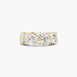 Anillo de Lujo con Diamantes de Corte Mixto en Oro Amarillo de 18K - Product Image 1