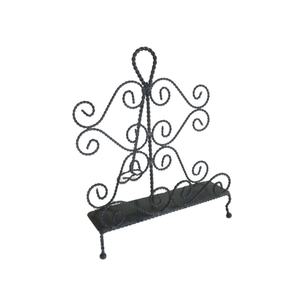 Support de Livre de Cuisine en Fil de Fer Forgé Torsadé, Support Moderne de Comptoir en Métal Noir pour Livres de Cuisine et Tablettes - Product Image 1