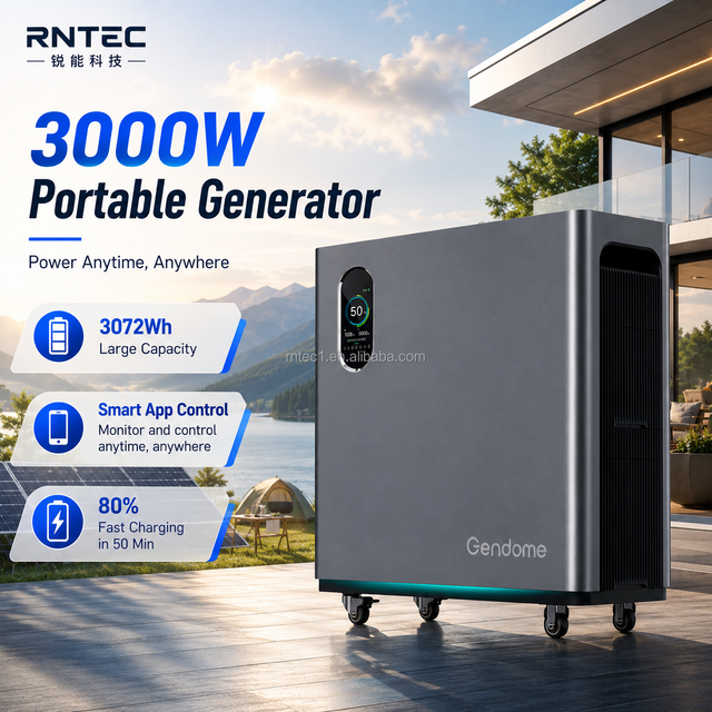 3000W Portable Solar Generator 3072Wh LFP Battery Power Station with 1500W Solar Input for Emergency Backup