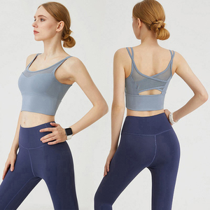 Women's <b>Pink</b> Sports Bra High Support Seamless Workout Yoga <b>Top</b> Breathable Lightweight <b>Crop</b> Tank <b>Top</b> - Product Image 5