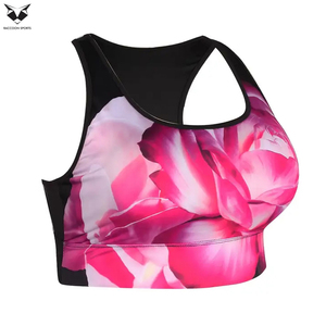 Soutien-gorge de sport respirant personnalisé OEM pour femme, grande taille, imprimé floral, dos nageur, vêtements de fitness pour femme - Product Image 3