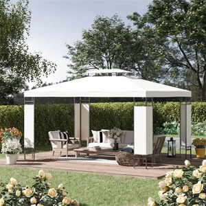 Gazebo de jardin en acier avec écran, 12,9 pieds x 9,6 pieds, abri extérieur portable - Product Image 1