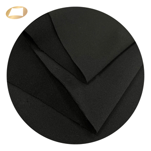 Brosse peau de pêche 82 polyester 18 noir tissu de survêtement en spandex - Product Image 2