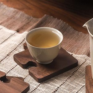 Posavasos de Madera con Forma de Rompecabezas, Posavasos de Madera Natural para Bebidas, Aislantes, Resistentes al Calor, Protectores de Mesa para Tazas de Café - Product Image 4