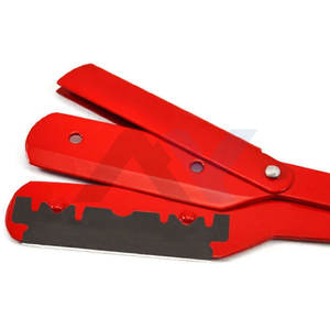 Kit de Rasage de Luxe Premium Professionnel pour Barbier, Rasoir à Main SHAVETTE pour Hommes, Visage, Maillot, Bras, Acier Rouge, Verrouillage à Levier - Product Image 4