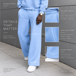 ONETEN APPARELS Unisex Light Blue Quarter-<b>Zip</b> <b>Hooded</b> 2-in-1 Solid Anti-Pilling Tracksuit Set Full Sleeve Loose Fit Casual - Product Image 4