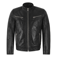 Blouson d'hiver matelassé en cuir Napa véritable pour homme, style Cafe Racer, avec fermetures éclair YKK, vente en gros, fabricant sur mesure