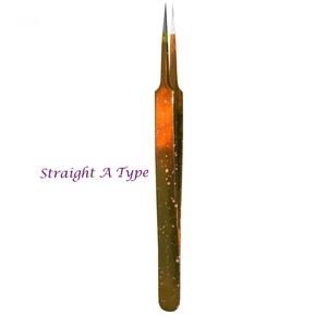 Pince à épiler Ryzer Studio Straight a Type en acier inoxydable de précision, pointe lisse 10 mm pour l'application d'extensions de cils - Product Image 5