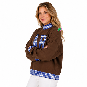 เสื้อสเวตเชิ้ตคอเต่าผู้หญิงอาร์คันตาส์ ผ้าฝ้าย 100% สตรีทแวร์ เป็นมิตรกับสิ่งแวดล้อม ทรงโอเวอร์ไซส์ ผ้าฟลีซหนานุ่ม แต่งขอบยางยืด - Product Image 2