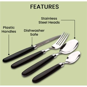 Black <b>Flatware</b> Set Stainless Steel Cutlery Set 24pcs Mirror Polished Dinnerware Luxury Tableware Fork Spoon Knife for Restaurant - Product Image 3