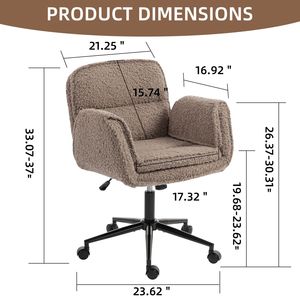 Sedia da Ufficio Ergonomica Girevole Criss Cross con Braccioli Regolabili a 5 Livelli e Ruote, Schienale Rinforzato per Casa e Ufficio - Product Image 6