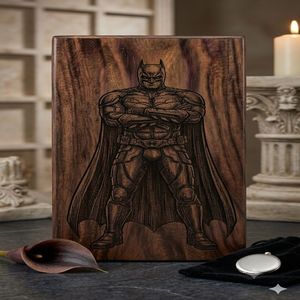 Wooden Cremation Urn Carved Batman Design Natural Wood Finish Adult <b>Memorial</b> <b>Keepsake</b> <b>Box</b> Customizable - Product Image 6