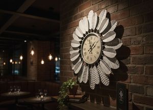 Elegant Round Floral <b>Wall</b> <b>Clock</b> with Roman Numeral Dial Decorative Home <b>Living</b> <b>Room</b> Accent <b>Clock</b> - Product Image 4