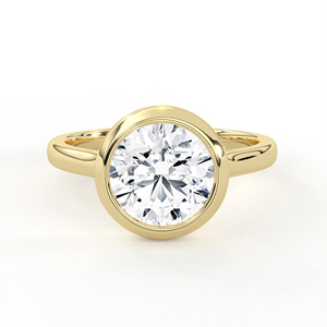 Anillo de Diamante Cultivado en Laboratorio de Corte Redondo de 2.09 CT en Oro de 14K y 18K, Anillo de Compromiso Minimalista con Solitario, Anillo de Boda Moderno con Engaste de Bisel, Joyería - Product Image 3