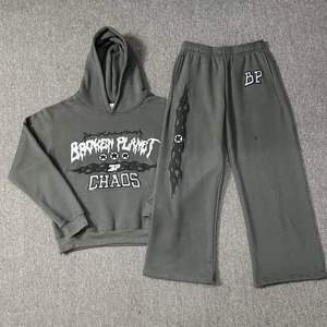 Fabricants de vêtements sur mesure, usine de fabrication, ensemble sweat-shirt et pantalon de jogging, survêtement, tenue de sport, streetwear décontracté. - Product Image 1