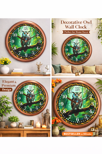 Horloge murale décorative moderne Liviya en forme de hibou, silencieuse, à quartz, personnalisée, décoration d'intérieur pour la fête des mères et Noël - Product Image 3