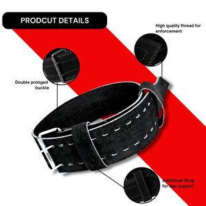 Cinturón de Protección Lumbar para Entrenamiento de Peso Muerto, Cinturón de Seguridad para Levantamiento de Pesas, Cinturón de Powerlifting de Cuero Genuino con Hebilla de Doble Punta - Product Image 2