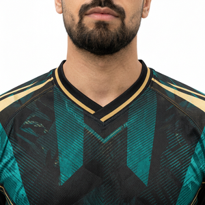 Conjunto de Uniforme de Fútbol Personalizado Unisex, Negro y Verde, de Secado Rápido, Transpirable, 220g, Poliéster, para Equipos Adultos, Talla 10 - Product Image 3