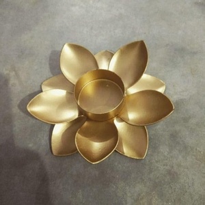 Support de Bougie Chauffe-Plat Fleur Scintillante Dorée – Décoration de Table de Luxe pour Mariage, Fête à Domicile – Vente en Gros - Product Image 3