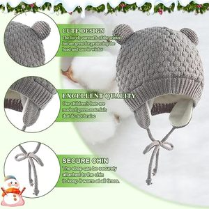 Bonnet rayé 100 % acrylique, bonnet d'hiver en tricot pour homme, style décontracté, design bicolore noir et blanc, taille adulte unisexe - Product Image 5