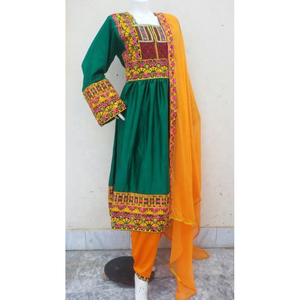 Vestido Afgano Hecho a Mano para Mujer, Manga Larga, Ropa Étnica con Patrones Culturales - Product Image 2