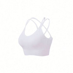 Nouveau Soutien-Gorge de Sport 2024 Léger et Respirant à Coupe Triangulaire Profonde Nude, Effet Push-Up, Bretelles Croisées au Dos, Réglable, pour Yoga - Product Image 3