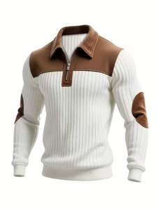 เสื้อสเวตเชิ้ตผ้าฟลีซโพลีเอสเตอร์แบบซิปครึ่งตัวสำหรับผู้ชาย พร้อมปักโลโก้ สำหรับผู้ซื้อปลีก - Product Image 3