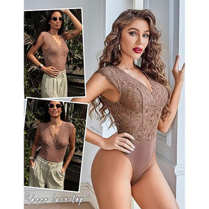 Solid Trader Wholesale Plain Mesh Body Suit High Neck Comfortable Breathable <b>Layering</b> <b>Tops</b> Women Beach Wear - Product Image 3