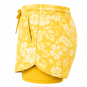 Shorts coupe classique avec fentes latérales, taille ajustable, pour le voyage, la plage, la mer, les activités nautiques, pour femme - Product Image 3