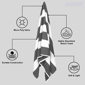Toallas de Playa Cabana Stripe al por Mayor, 600 GSM, Antiarena, para Viajes a Alemania - Product Image 4