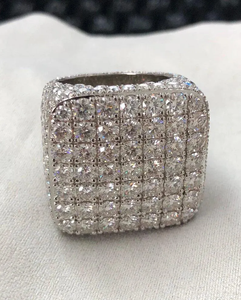 Moissanite Iced Out Statement <b>Ring</b> Pave Set Luxury Hip Hop Band Sparkling Cluster Fashion Jewelry Gift for <b>Men</b> and Women - Product Image 3