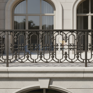 Grilles de balcon réglables sans cadre en fonte gris moderne hautement polies, forte capacité de charge, résistantes à la rouille, protégées contre les UV, imperméables - Product Image 1