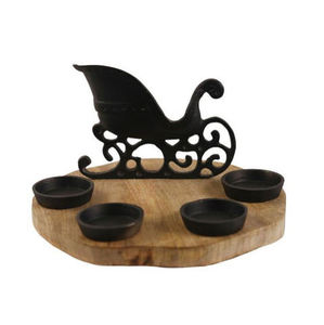 Nouveauté : Caisson en aluminium moulé avec incrustation d'angle et finition argentée T-light sur boîte en bois – Cadeau décoratif intérieur et extérieur - Product Image 3