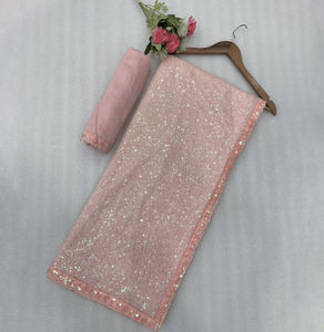 Nuevo sari indio de moda, bellamente diseñado, con bordado pesado de lentejuelas, para usar en bodas, sari, shari, listo para usar. - Product Image 1