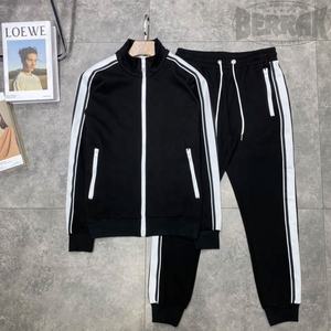 Macheda-costume de sport rétro pour Couple, nouvelle collection automne et hiver, costume de sport décontracté, classique, noir et blanc, avec sangles cousues, homme et femme, 2021 - Product Image 3