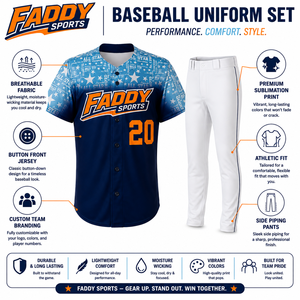 Ensemble d'uniformes de baseball personnalisés par sublimation, maillot de baseball respirant de haute qualité avec boutons et pantalon, équipement d'entraînement pour équipes masculines - Product Image 5