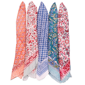 Bandanas carrés en coton imprimé à motifs floraux ethniques, style vintage, multifonctions, pour femmes, décontractés, 100x100cm - Product Image 1