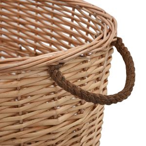 22.8\"x16.5\"x11.4\" Natural <b>Willow</b> Firewood <b>Basket</b> with Carrying Handles Laundry <b>Baskets</b> - Product Image 4