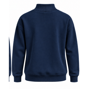 <b>Navy</b> Blue <b>Women</b> High Neck Sweatshirt Long Sleeve Pullover Oversized Casual <b>Fleece</b> Mock Neck Winter Streetwear Fashion Jumper - Product Image 2