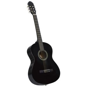 Guitare classique en bois de tilleul noir 4/4 39 pouces pour débutants - Product Image 1