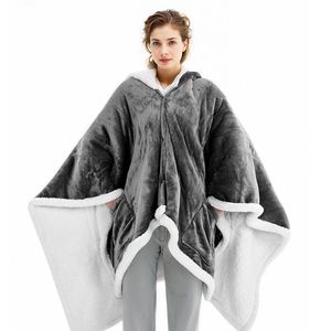 Robe à capuche portable pour femme, châle chauffant électrique avec 5 niveaux de chauffage et arrêt automatique après 3h, couverture-manteau - Product Image 1